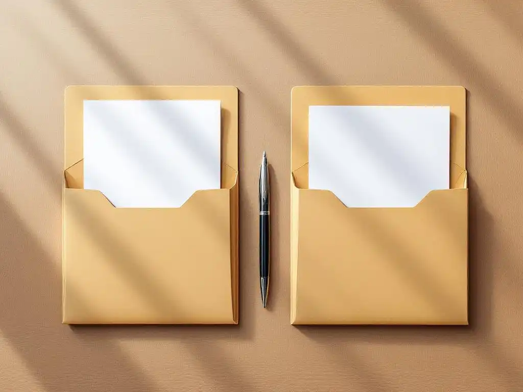 Twee manila mappen op houten bureau met traditionele en digitale salarisadministratie documenten en pen